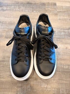 Alexander McQueen Oversized Sneakers Black Leather Size 42